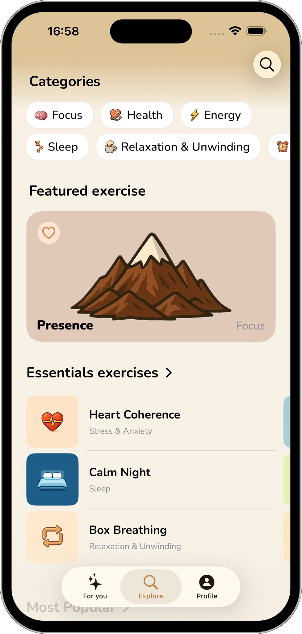 Aura — guided breathing exercise library for stress relief and anxiety